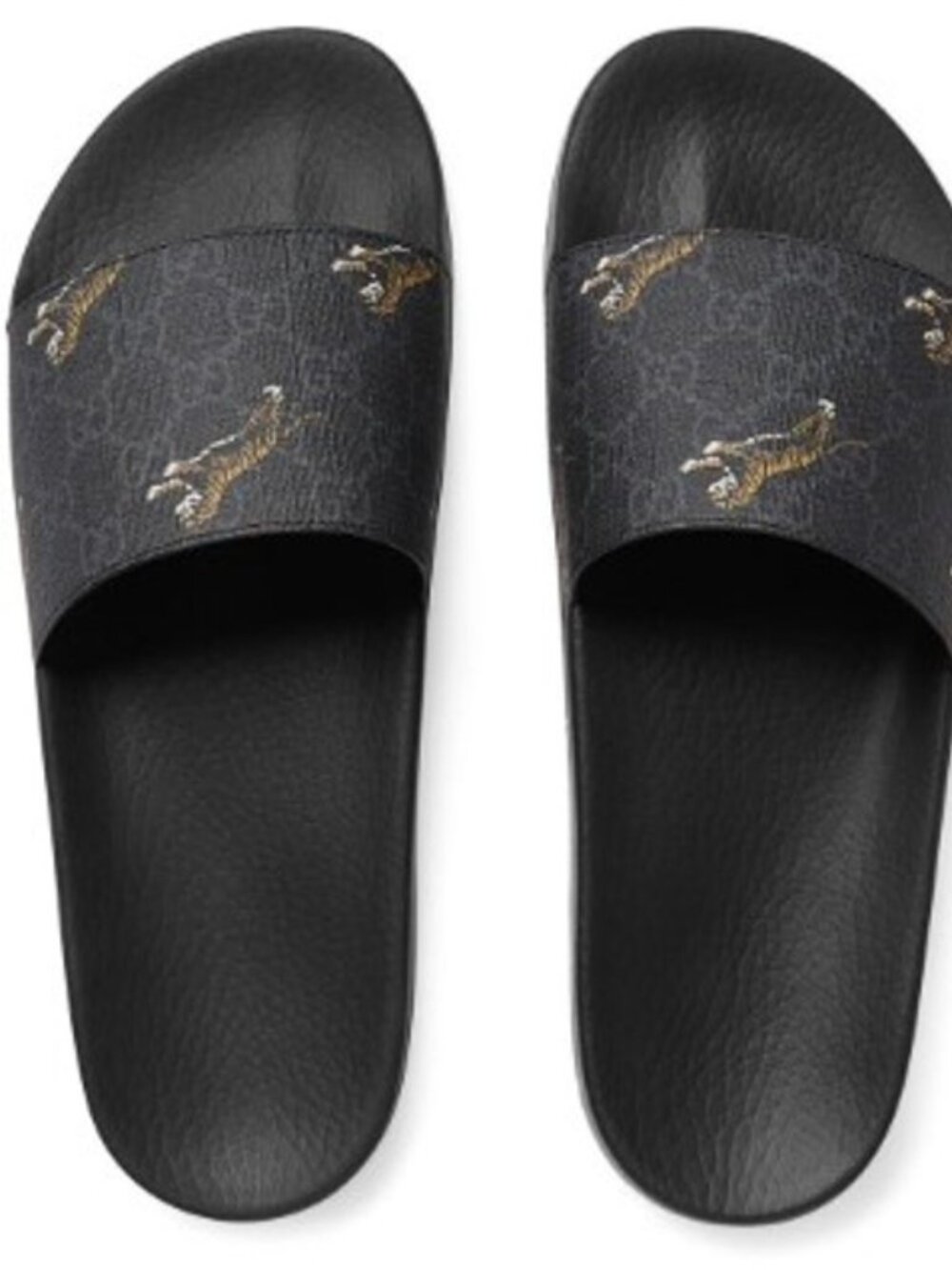 Men's Gucci - GG Supreme Tiger Print Slides - Size 9